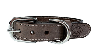 SAZZZ HALSBAND HOND NOMAD VINTAGE LEER BRUIN 32-39X2 CM