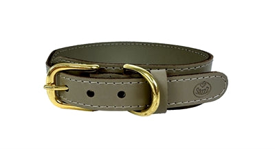 SAZZZ HALSBAND HOND PIONEER CLASSIC LEER TAUPE 37-45X3.5 CM