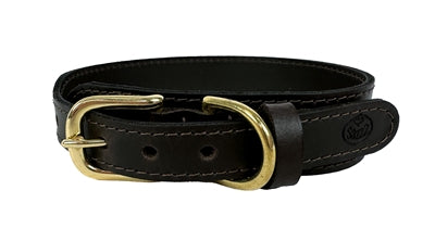 SAZZZ HALSBAND HOND PIONEER CLASSIC LEER DONKERBRUIN 37-45X3.5 CM