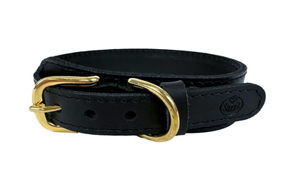 SAZZZ HALSBAND HOND PIONEER CLASSIC LEER ZWART 37-45X3.5 CM