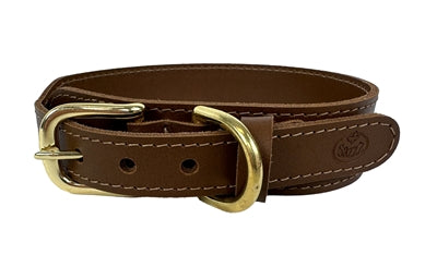 SAZZZ HALSBAND HOND PIONEER CLASSIC LEER ZADEL BRUIN 42-50X3.5CM