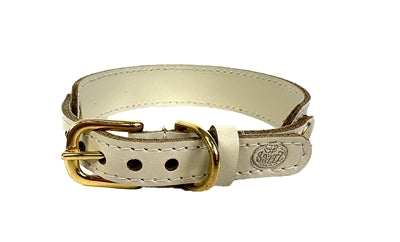 SAZZZ HALSBAND HOND SWEETIE CLASSIC LEER CREME 01-22-28X2.5 CM