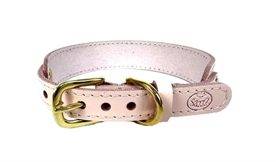 SAZZZ HALSBAND HOND SWEETIE CLASSIC LEER ROZE 01-22-28X2.5 CM