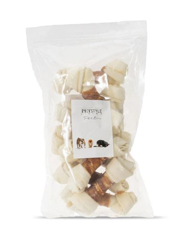 PETSTYLE LIVING GEKNOOPT BOT WIT MET EEND 12.5-13.5 CM 10 ST