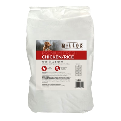 MILLOR PREMIUM EXTRUDED FRESH ADULT CHICKEN / RICE 15 KG