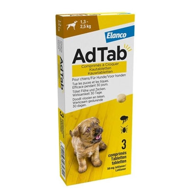 ADTAB KAUWTABLET HOND 1.3-2.5 KG 3 TBL
