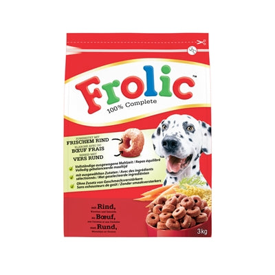 FROLIC DROOG MET RUNDVLEES 3 KG