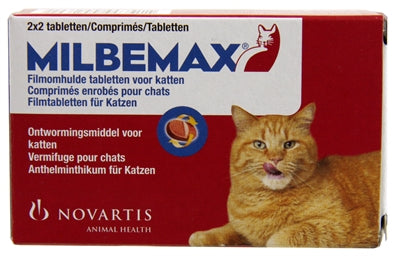 MILBEMAX TABLET ONTWORMING KAT 2-8 KG 4 TBL