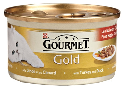 GOURMET GOLD FIJNE HAPJES KALKOEN / EEND 24X85 GR