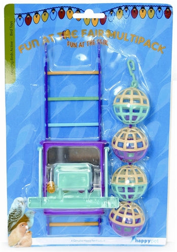 HAPPY PET BIRD TOY MP BAL / LADDER / PERCH 22X10X4 CM