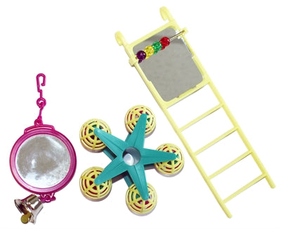 HAPPY PET BIRD TOY MP SPIEGEL / LADDER / CAROUSEL 20X9X4 CM