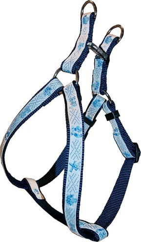 NYLON INSTAPBORSTTUIG VERSTELBAAR DELFTSBLAUW 25 MM/65-100 CM