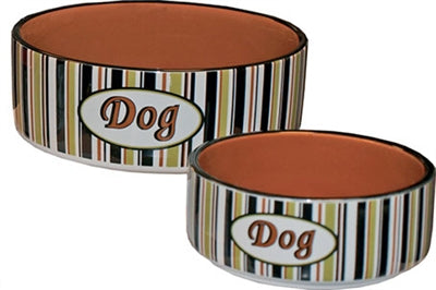 EETBAK STEEN GESTREEPT 23 CM