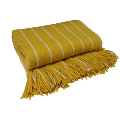 Super Soft Stripy Throw Yellow 127x152cm 1 pc