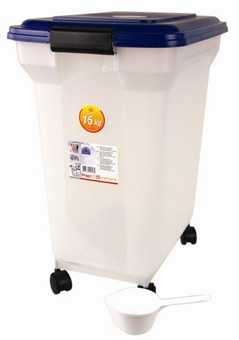 BEWAARCONTAINER LUCHTDICHT TRANSPARANT / BLAUW 45 LTR 46X33.5X50 CM