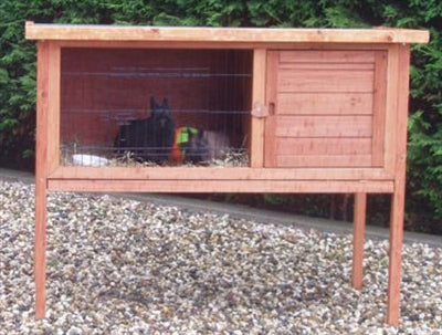 KONIJNENHOK BOUWPAKKET MET KLAPBAAR DAK BRUIN 117 CM