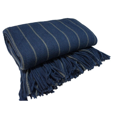 Super Soft Stripy Throw Navy 127x152cm 1 pc