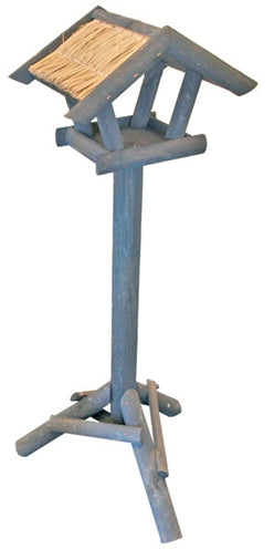 VOEDERHUIS MINI MET STRO DAK GRIJS 