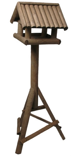 VOEDERHUIS HUISMODEL MET RIBDAK BRUIN 