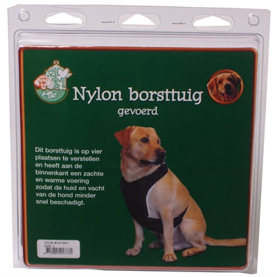 NYLON VERSTELBAAR BORSTTUIG GEVOERD LARGE H65-75XB35-45 CM