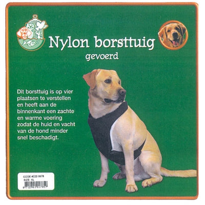 NYLON VERSTELBAAR BORSTTUIG GEVOERD XL H75-85XB70-90 CM