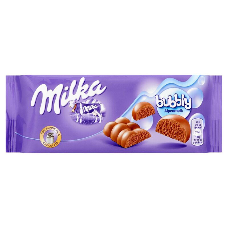Milka Chocolate Bar Bubbly 100g