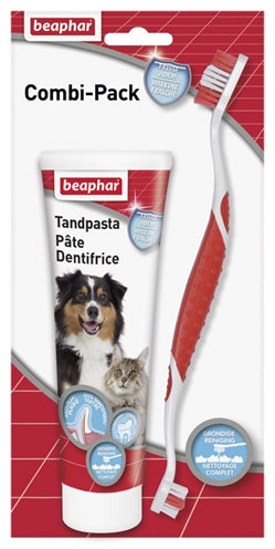 BEAPHAR TANDPASTA EN BORSTEL COMBI-PACK 