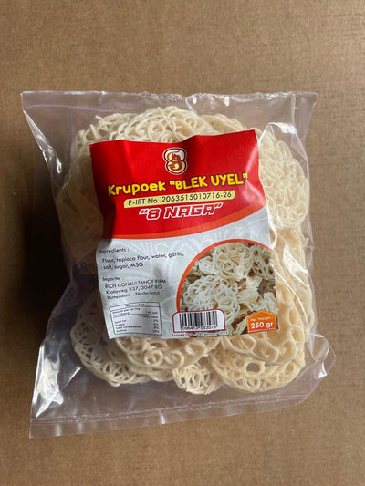 8Naga Kerupuk Blek Uyel Besar Putih 250g