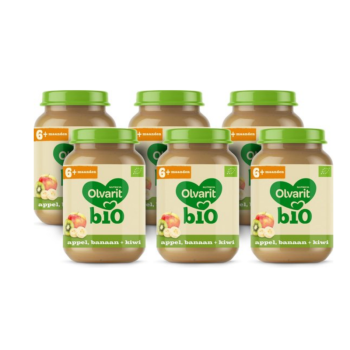 Olvarit Fruit Snack Apple Banana Kiwi 6months+ 6x200g (€0,67 x 20…