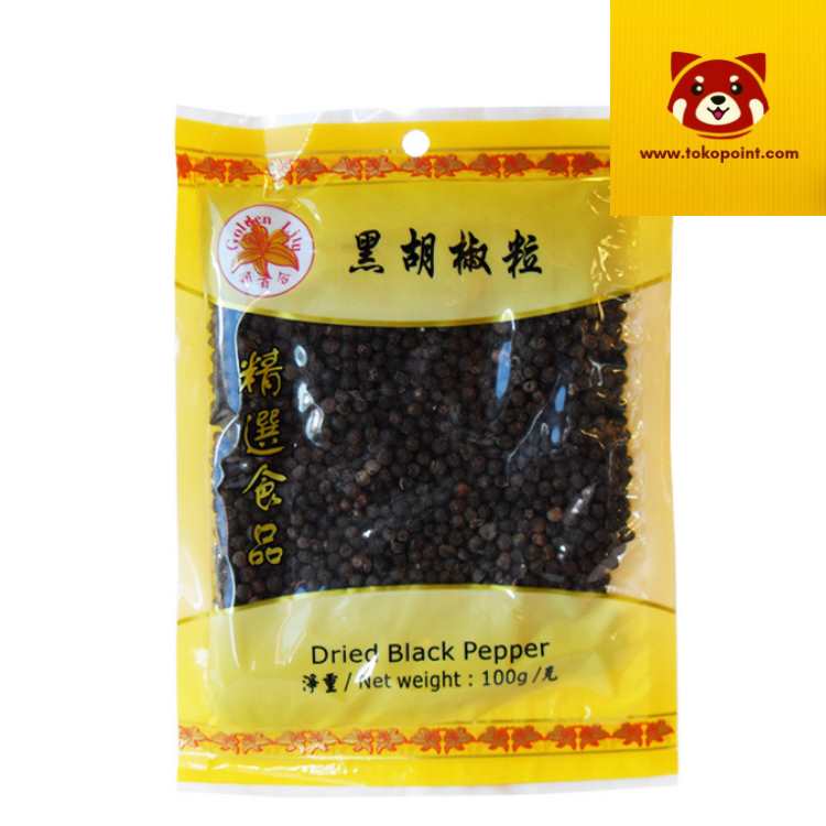 Black Pepper Whole packed in 100g package, perfect for cooking