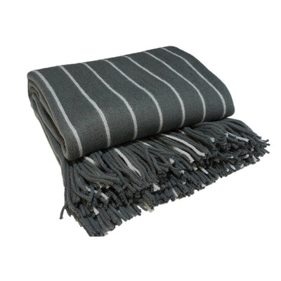 Super Soft Stripy Throw Grey 127x152cm 1 pc