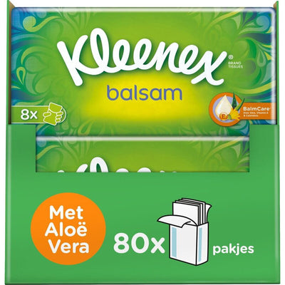 Kleenex Balsam Discount Box 8 packs x 10 pcs (80 tissues)