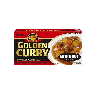 S&B Japanese Golden Curry Extra Hot Curry Mix in Block 220g 12 servings