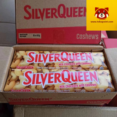 SILVERQUEEN MILK CHOCOLATE CASHEWS 62GR